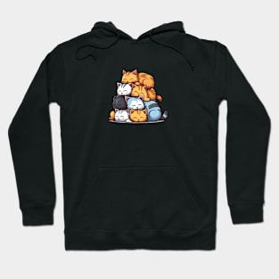 Cute Cat Nap Stack Sleeping Hoodie